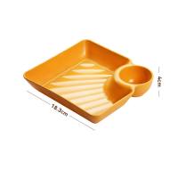 1pcs Plastic Serving Platter Set, Potato Chip Plate, Sturdy Snack Plate, Sushi Plate, 7.3'' X 6.6'' Serving Dishes For Appetizer, Charcuterie  Yellow
