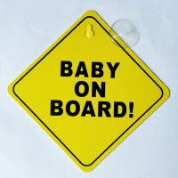 BABY ON BOARD Saugnapf-Autoaufkleber, Warnung, Baby-Autoaufkleber  Mehrfarbig