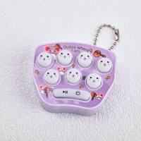 Cute mini handheld whack-a-mole toy cute cartoon small pendant keychain  Purple