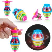 LED Light Up Flashing UFO Spinning Tops with Gyroscope Novelty Bulk Toys Party Favors  Multicolor