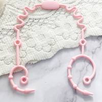 Baby teether anti-drop chain food grade children's pacifier anti-lost chain silicone pacifier chain toy strap lanyard  Pink