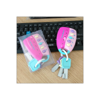 Anti-theft lock car remote control key model infant and early childhood education children's music key cross-border toy wholesale  Pink