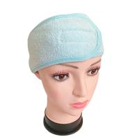 Mikrofaser-Stirnband mit Klettverschluss für Damen, Gesichtswasch- und Make-up-Handtuch, Sport- und schweißabsorbierendes, rutschfestes Yoga-Stirnband  Blau