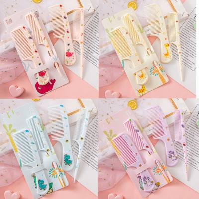 Baby Children Cartoon Animal Comb 2PCS, Children's Hairdressing Comb, Fine Tooth Pointed Tail Combs Set