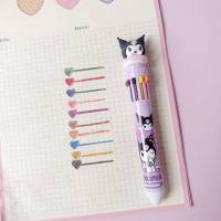 Cute creative ten-color push pen multi-color pen multi-function color handbook ballpoint pen  Black