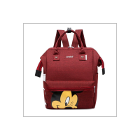 حقيبة مومياء على طراز ميكي للأم والطفل حقيبة ظهر محمولة باليد  أحمر