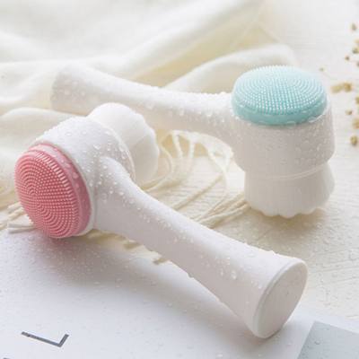 Silicone face cleansing brush soft bristle cleaning brush double-sided massage brush