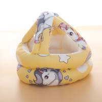 Sombrero de almohada de cabeza protectora con estampado de unicornio de algodón puro para bebé  Amarillo