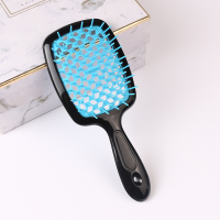 1pcs Hollow Out Hairdressing Comb Anti-Static Detangling Hair Brush Scalp Massage Hair Brush For All Hair Types  Blue
