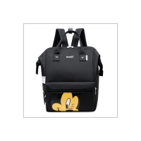 Neue Mama-Tasche im Mickey-Stil, tragbarer Mehrzweck-Umhängerucksack für Mutter und Baby, kann mit Logo versendet werden  Schwarz