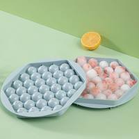 Round chessboard ice cube mold ice ball ice box ice bag ice maker artifact with lid home ice maker  Blue