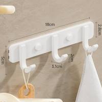 Hook punch-free strong adhesive wall hanging bathroom clothes towel hanger wall bathroom kitchen door behind  White