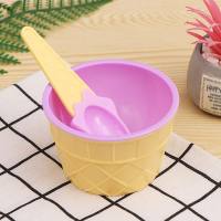 2-piece Children's Ice-cream Style Bowel with Spoon  Purple