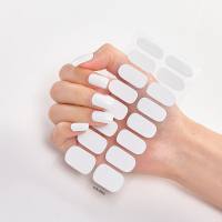 Color puro 16 pequeñas pegatinas para uñas pegatinas para uñas simples europeas y americanas  Blanco