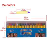 أقلام تلوين للوجه للأطفال صديقة للبيئة، صندوق بلاستيكي شفاف، أقلام تلوين للوجه  متعدد الألوان