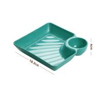 1pcs Plastic Serving Platter Set, Potato Chip Plate, Sturdy Snack Plate, Sushi Plate, 7.3'' X 6.6'' Serving Dishes For Appetizer, Charcuterie  Green