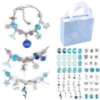 Diy blue ocean system children's bracelet set vintage handmade beads  Blue