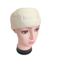 Mikrofaser-Stirnband mit Klettverschluss für Damen, Gesichtswasch- und Make-up-Handtuch, Sport- und schweißabsorbierendes, rutschfestes Yoga-Stirnband  Beige
