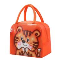 Large capacity lunch bag, 3D pattern visual three-dimensional cartoon lunch box  Orange