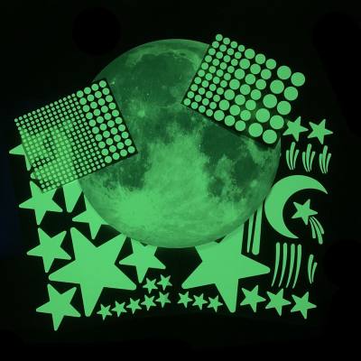Moon and Star Pattern Glowing Wall Stickers