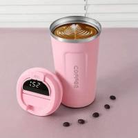 European style coffee mug portable mug  Pink