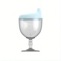 Children's high-foot milk cup anti-fall learning drinking cup baby home drinking water  Blue