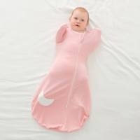 كيس نوم دافئ من القطن الخالص للأطفال حديثي الولادة  وردي 