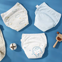 Pantalones de entrenamiento para bebés, pantalones de pañales de malla transpirable para niños, pantalones de pañales lavables para bebés, pantalones de práctica de gasa de 6 capas  Multicolor
