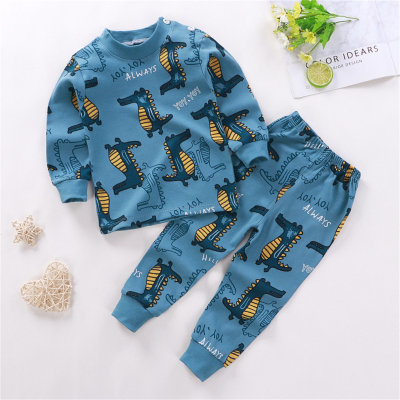 Children's pure cotton underwear suits for boys and girls autumn clothes and long johns for infants and young children pajamas and home clothes