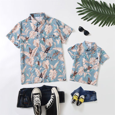 Casual Floral Print Shirts for Dad and Me