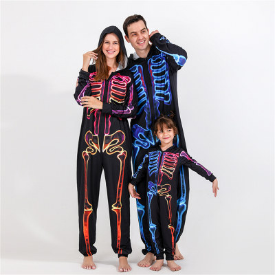 Family Clothing Halloween Skeleton Sweater & Pants Pajamas