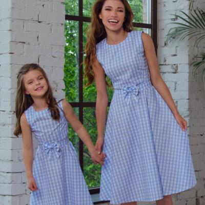 Sweet Plaid Print Sleeveless Dress for Mom and Me