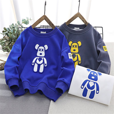 Maglione pullover stampato con lettere per bambini