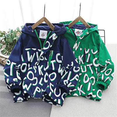 Kid Letter Printed Pullover Casual Jacket