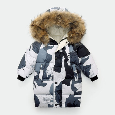 Kid Boy Camouflage Hooded Extra Thick Zip-up Parka Coat