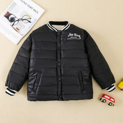 Letter Solid  Puffer Jacket for Boys