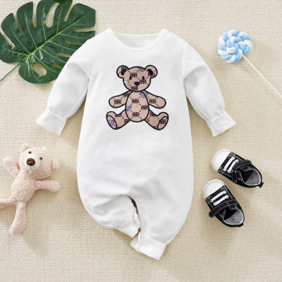 Baby bear pattern long-sleeved blouse