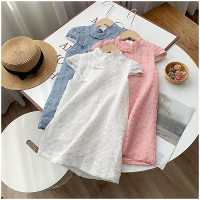 Children's cheongsam, girl's summer dress, embroidered dress for middle-aged and small children