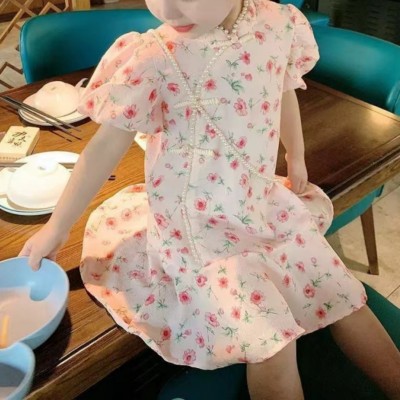 Girls Cheongsam Summer Chinese Style Children Princess Chiffon Dress