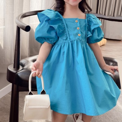 Summer girls' clothing puff sleeve princess dress summer style girl children's dress baby girl's dress