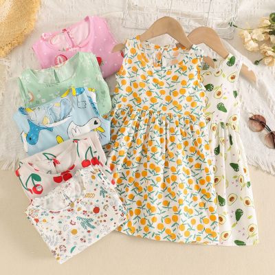 Toddler Girl Allover Floral Printed Sleevelss Dress