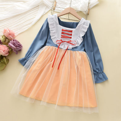 Meninas verão novo estilo roupas infantis lolita vestido de malha