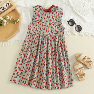 Vestido floral del verano del bebé de la falda de los niños del nuevo estilo del vestido de las muchachas