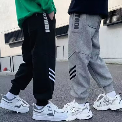 Sports pants for big boys handsome casual pants for middle and large children loose trendy sweatpants