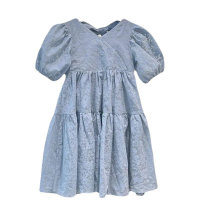 Summer new Korean style little girl princess dress with temperament and fashionable children's skirt  Light Blue