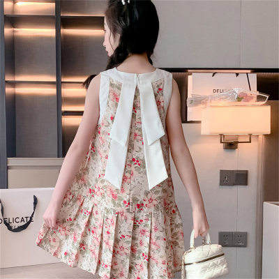 Girls dress summer dress little girl sleeveless floral dress