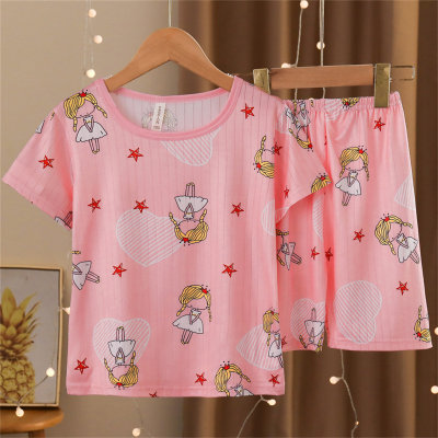 2024 new children's pajamas boys summer thin short-sleeved shorts cartoon suit boys and girls home clothes