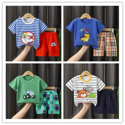 Boys' suits, baby's summer short-sleeved summer clothes, girls' pure cotton T-shirts, summer children's clothes