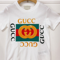 2024 children's clothing summer children's Korean version short-sleeved reactive printed T-shirt  White