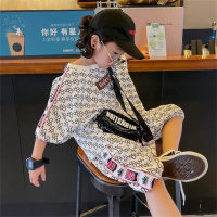 Summer children's short-sleeved T-shirt shorts two-piece suit children's clothing new style outer wear handsome  White